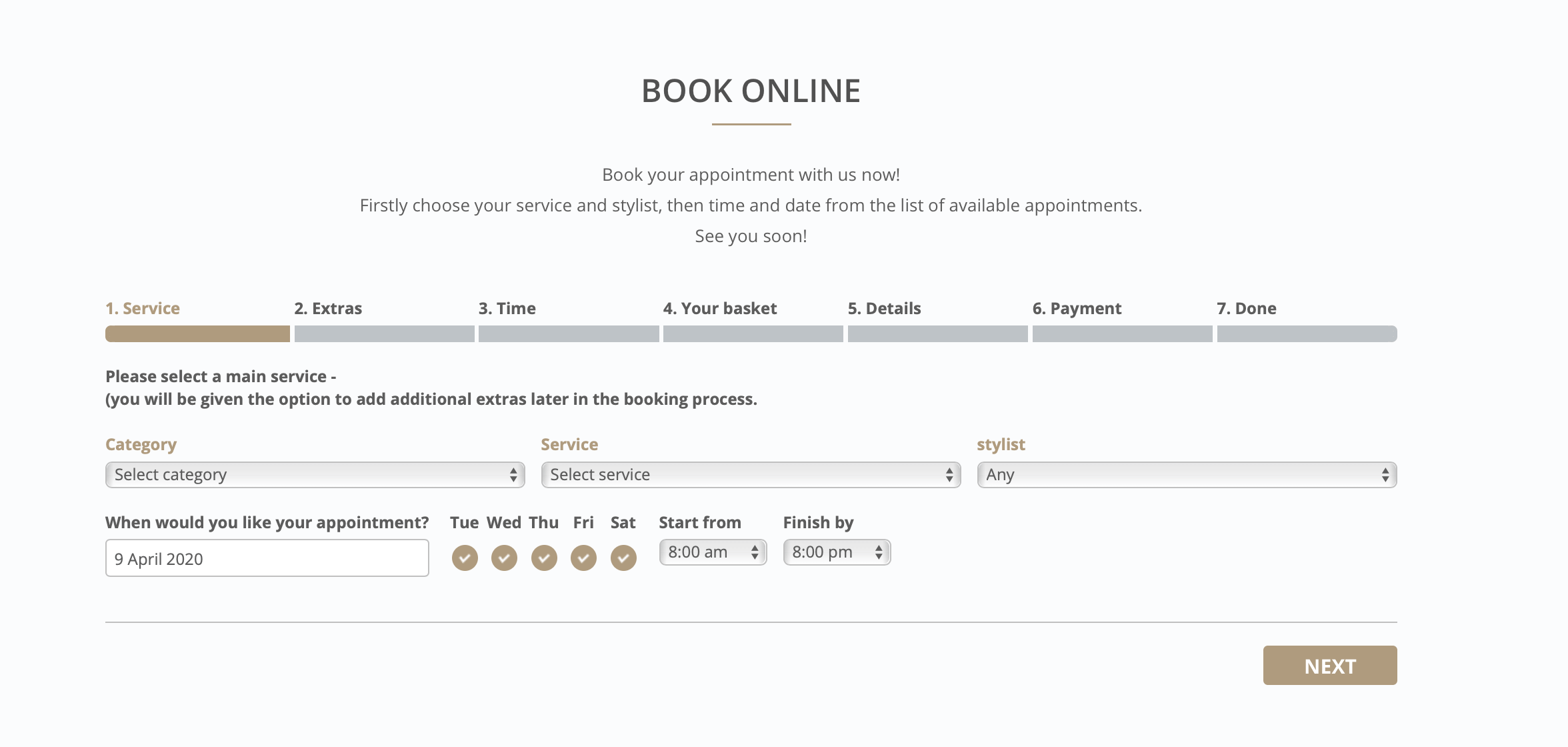 The room booking